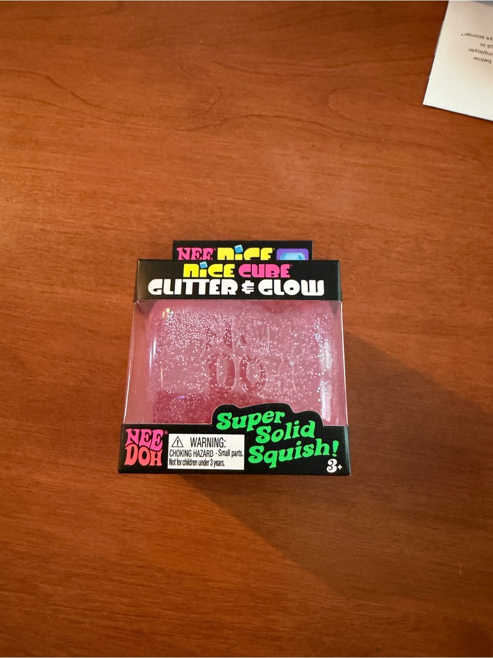 NeeDoh Glitter & Glow Super Solid Squish - Pink